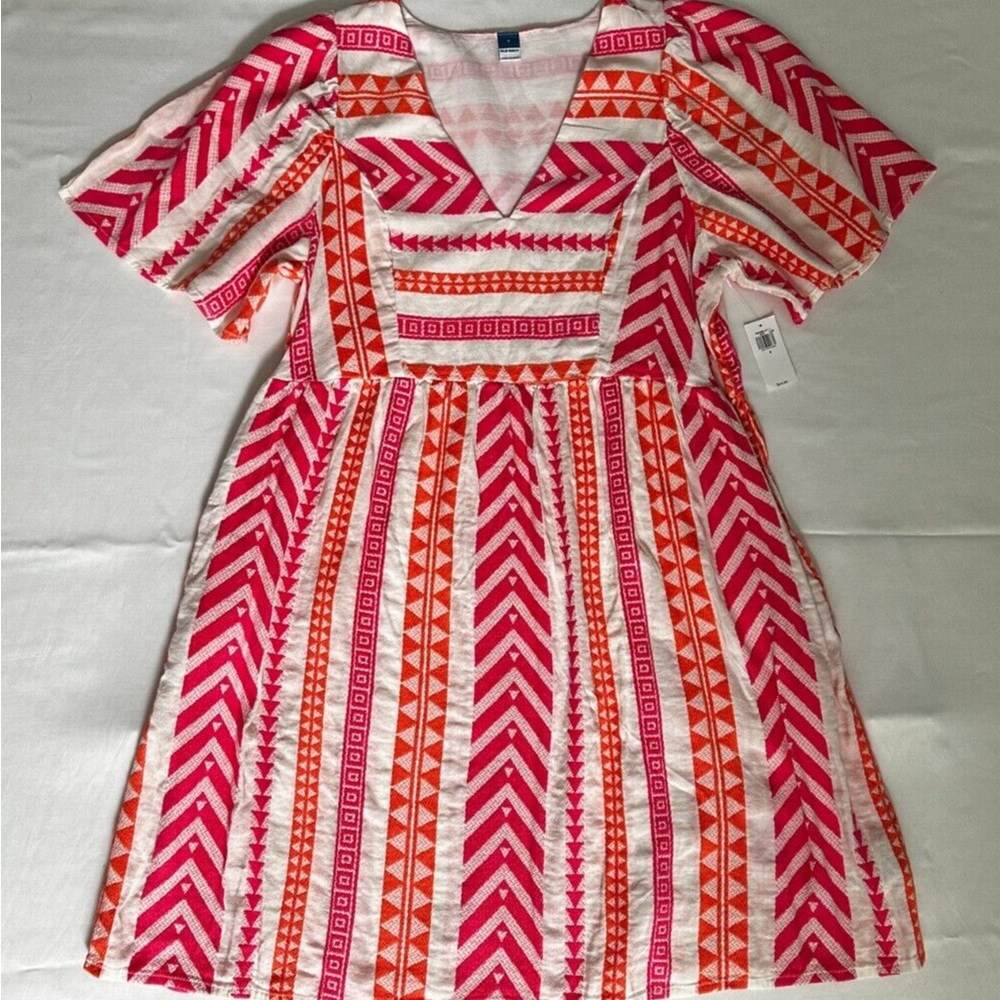 Old Navy Pink and Orange Midi Dress